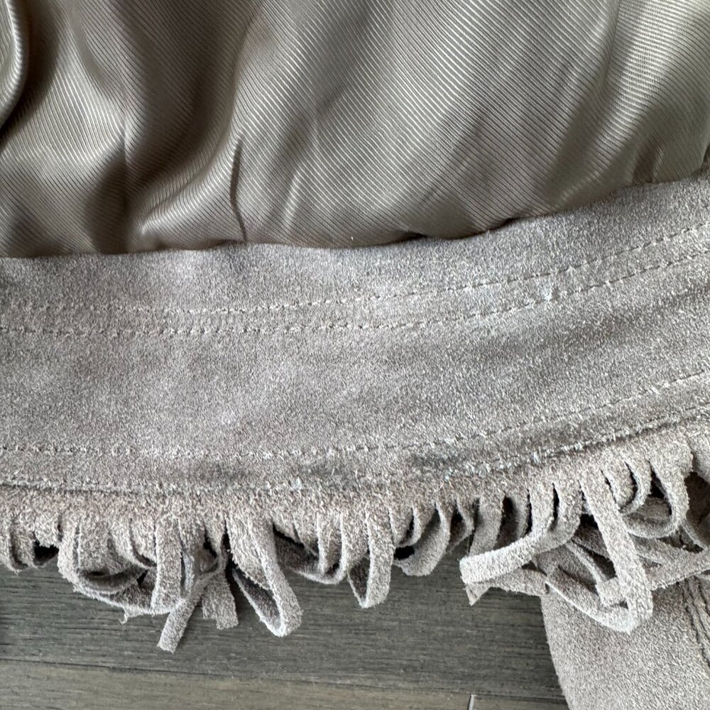 MNG Mango Suede Fringe Boho Western Jacket - Picture 8 of 12
